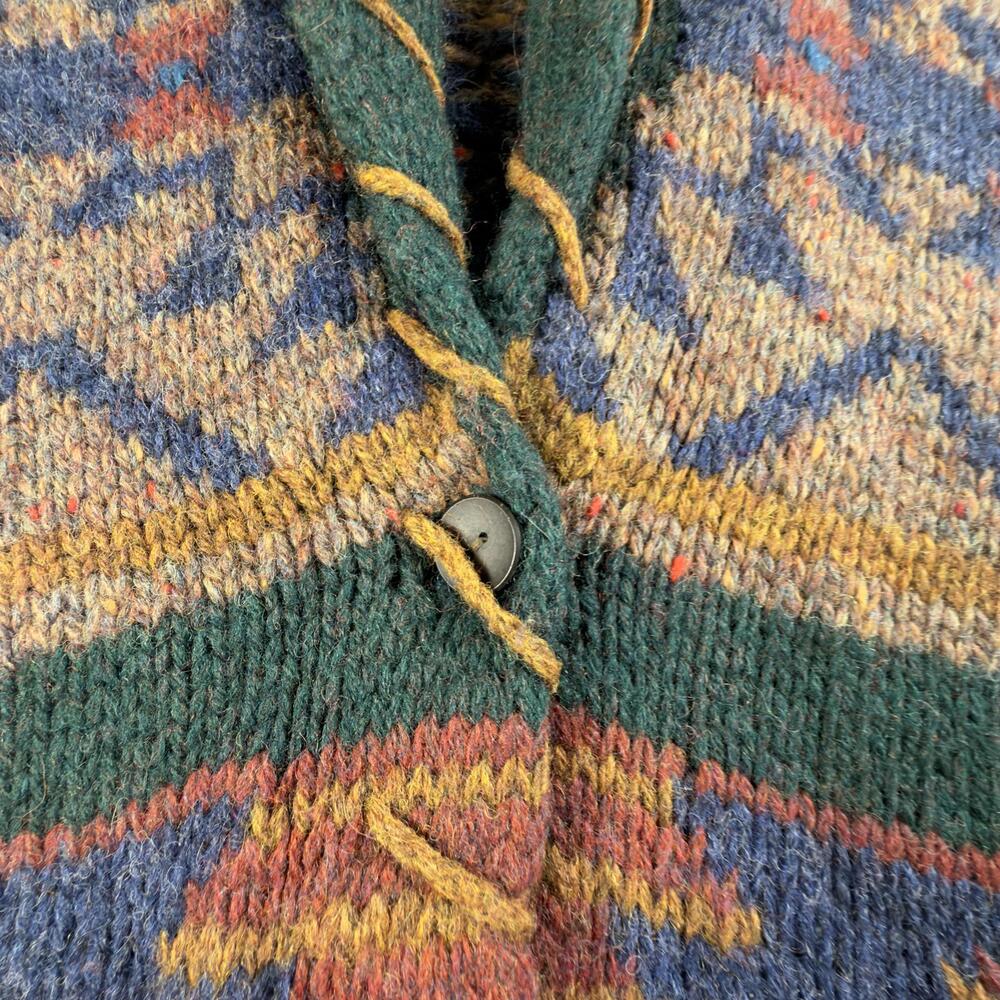 Woolrich Mallard Wool Southwestern Blanket Cardigan Sweater Mens L #H - Picture 7 of 8